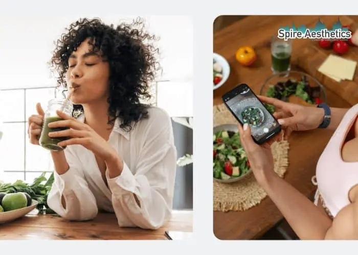 Image of woman looking into her diet and fat freezing Sandy to improve her health