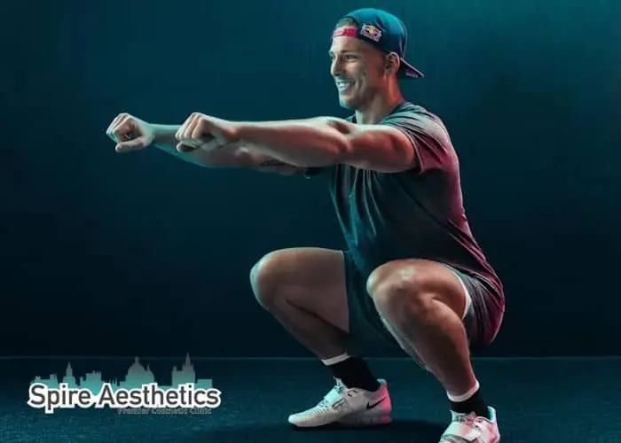 Image of man build leg muscle Sandy through exercise